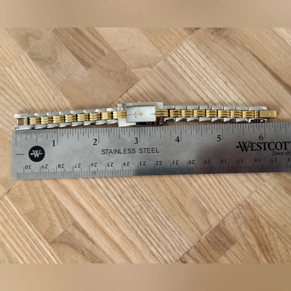 Bulova Luxury Ladies Watch Pearl Dial Two-Tone Stainless Bracelet New Battery